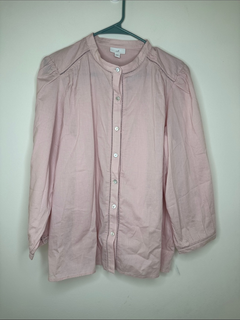 J. Jill Soft Pink Button-Front Blouse